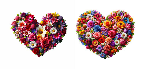 Two colorful bouquets on a white background.