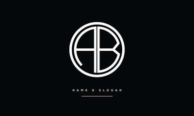 AB, BA, A, B, Abstract Letters Logo monogram