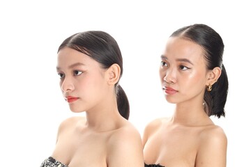 Two young beautiful Asian women