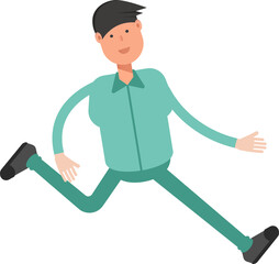 man running with a suitcase