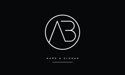 AB, BA, A, B, Abstract Letters Logo monogram