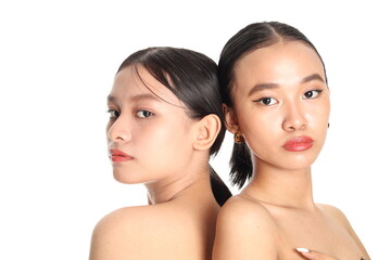 Two young beautiful Asian women