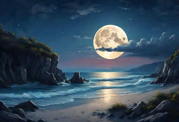 moon over the sea
