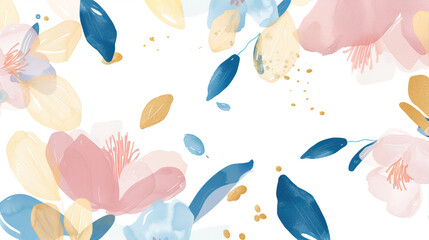 Light background with watercolor flowers
