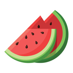 watermelon slice isolated vector illustration 