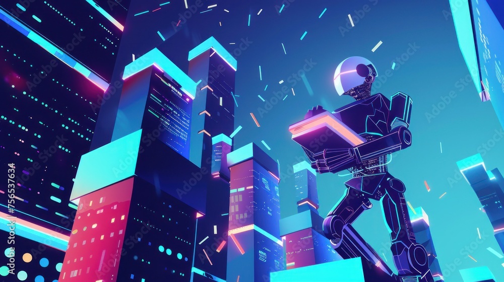 Poster digital technology robots artificial intelligence