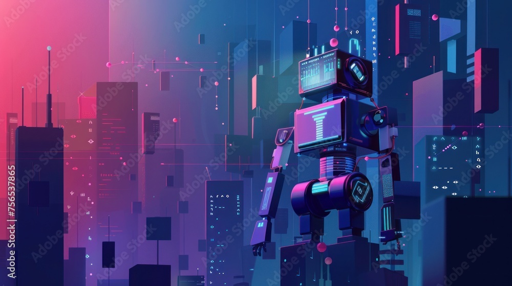 Poster digital technology robots artificial intelligence