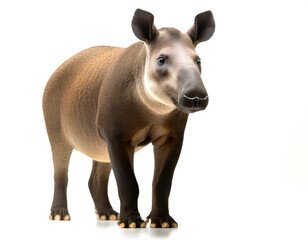Tapir stehend isoliert auf wei&szlig;em Hintergrund, Freisteller