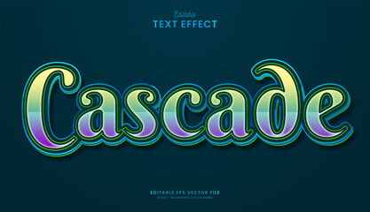 decorative editable green cascade text effect vector design