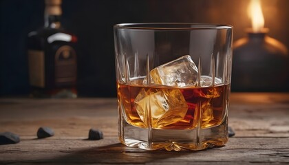 Glass of Scotch Whiskey Rustic