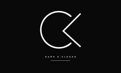 CK, KC, C, K, Abstract Letters Logo monogram