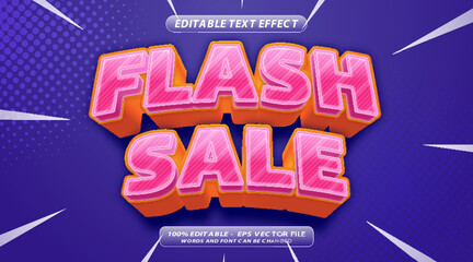 vector modern flash sale banner with editable text effect
