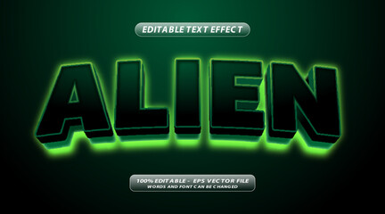 vector alien text effect design
