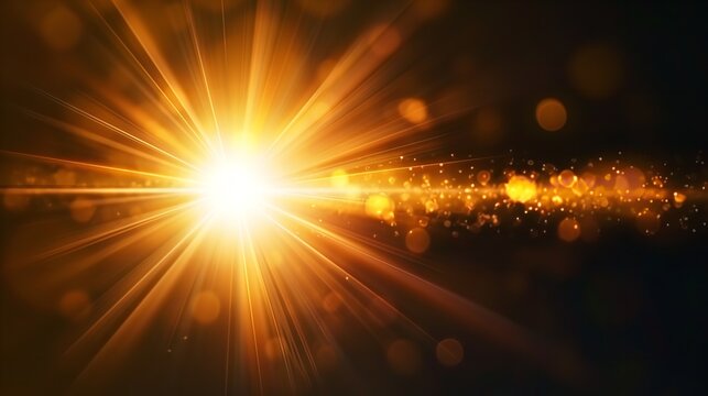 Transparent Glowing Sun with Special Lens Flare Effect

