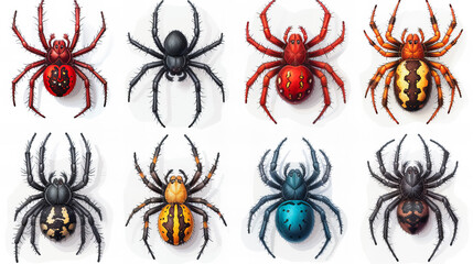 Spider Sticker Collection - obrazy, fototapety, plakaty