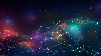 Obraz premium Abstract background with connecting lines and dots
