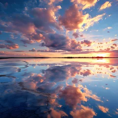 Zelfklevend Fotobehang Sky's Canvas Sun, Clouds, and Water © Andre Hirai