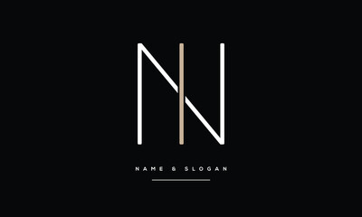 Alphabet Letters NI, IN , Initials Logo Monogram