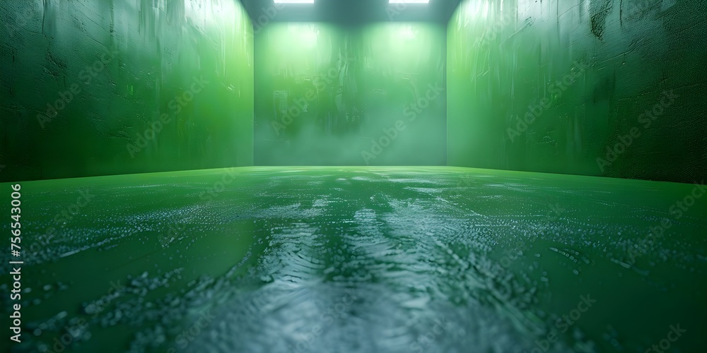 Poster creating a vibrant green screen looping background for digital content and presentations. concept gr