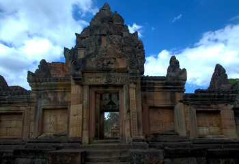 Fototapeta premium Old stone castle in Sa Kaeo Province a famous place in Thailand