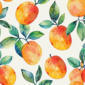 watercolor Mango pattern banner wallpaper