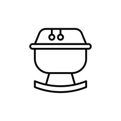 Baby cribs outline icons, minimalist vector illustration ,simple transparent graphic element .Isolated on white background