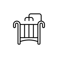 Baby cribs outline icons, minimalist vector illustration ,simple transparent graphic element .Isolated on white background