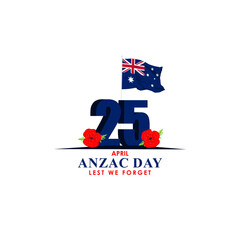 Vector illustration of Anzac Day social media feed template