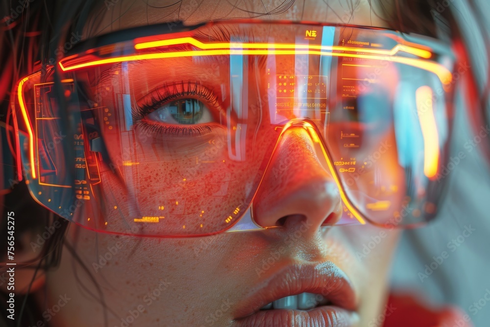 Poster dynamic image capturing the essence of neon lights in motion, blurred to create a sense of speed and