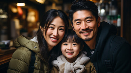 Warm Asian Family Scene.  Asian Home Happiness....