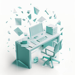 3d render of a office