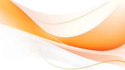 abstract design with orange and white wave curves on white background