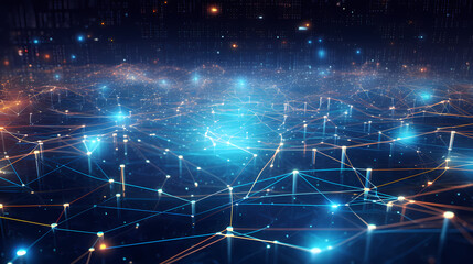 Obraz premium Abstract background with connecting lines and dots