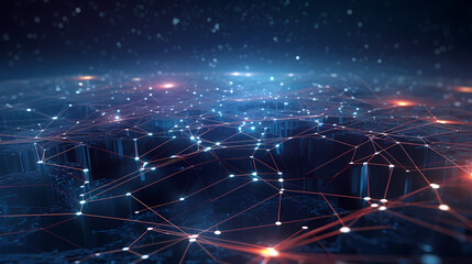 Obraz premium Abstract background with connecting lines and dots