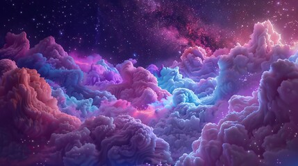 A mystical ice cream galaxy where nebula clouds of frozen treats form constellations and the milky way is a river of sweet cream