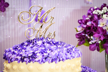 Mr. and Mrs. wedding cake topper
