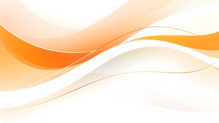 orange curve background with white abstract waves on white background