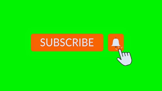 Subscribe bell icon animation Green screen video