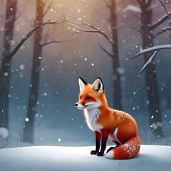 Red Fox In The Snow