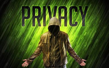 Mysterious man with security concept