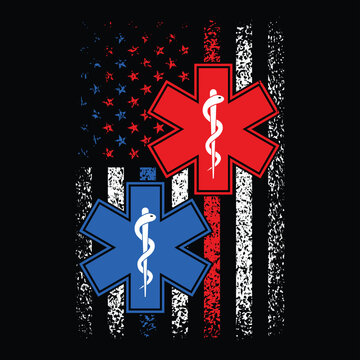 National First Responders.I Support First Responders.Distressed American Flag Firefighter Police Emergency Medical Service T Shirt,Poster,Backround Print Design Vector..