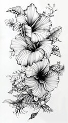 Witness a bouquet of zentangle flowers blooming with detailed patterns each stroke a testament to artistic meditation
