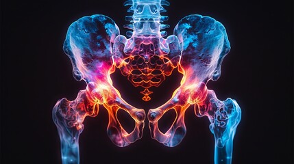 X-ray human bones on dark background - obrazy, fototapety, plakaty