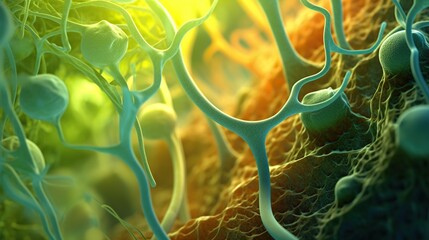 3d illustration of sperm and egg cell, spermatozoons in the human body