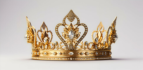 High detailed Golden crown on a transparent background