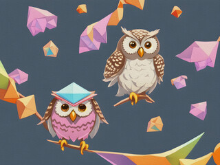 Cute Owl, Oil Painting - 756558231