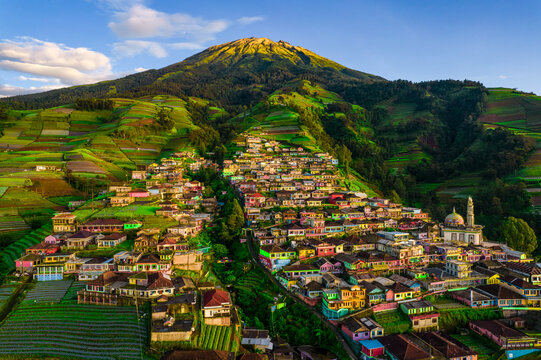 Butuh Village on mountain hillside, Magelang, Central Java, Indonesia