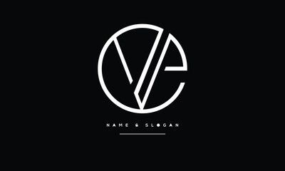 VE, EV, E, V, Abstract Letters Logo Monogram