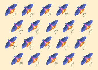 Estampado de polillas o mariposas coloridas alegres