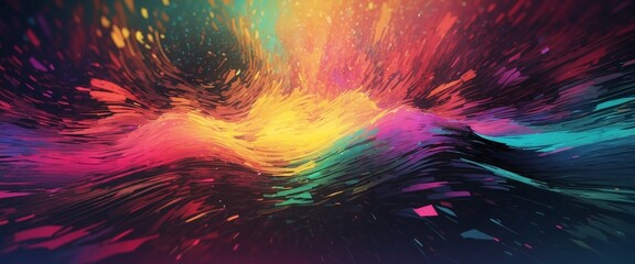 Abstract bright fluid neon digital background. Colorful dynamic wallpapers. It can be used for business, AI technologies, education, science, presentations, projects, banners, etc. - obrazy, fototapety, plakaty